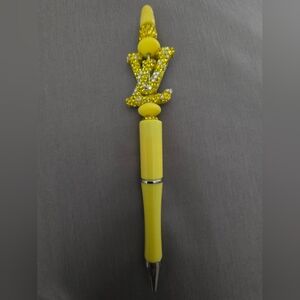 Designer Inspired Yellow Bejeweled Pen
